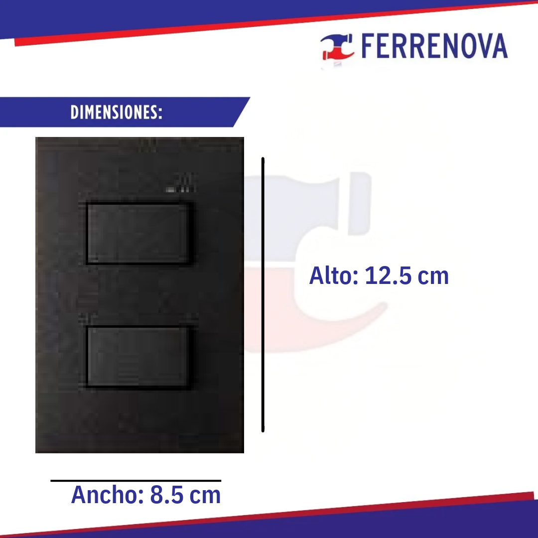 Placa 2 Salida 2 Interior 2 Vías Negro 25260-098 S25 SIMON