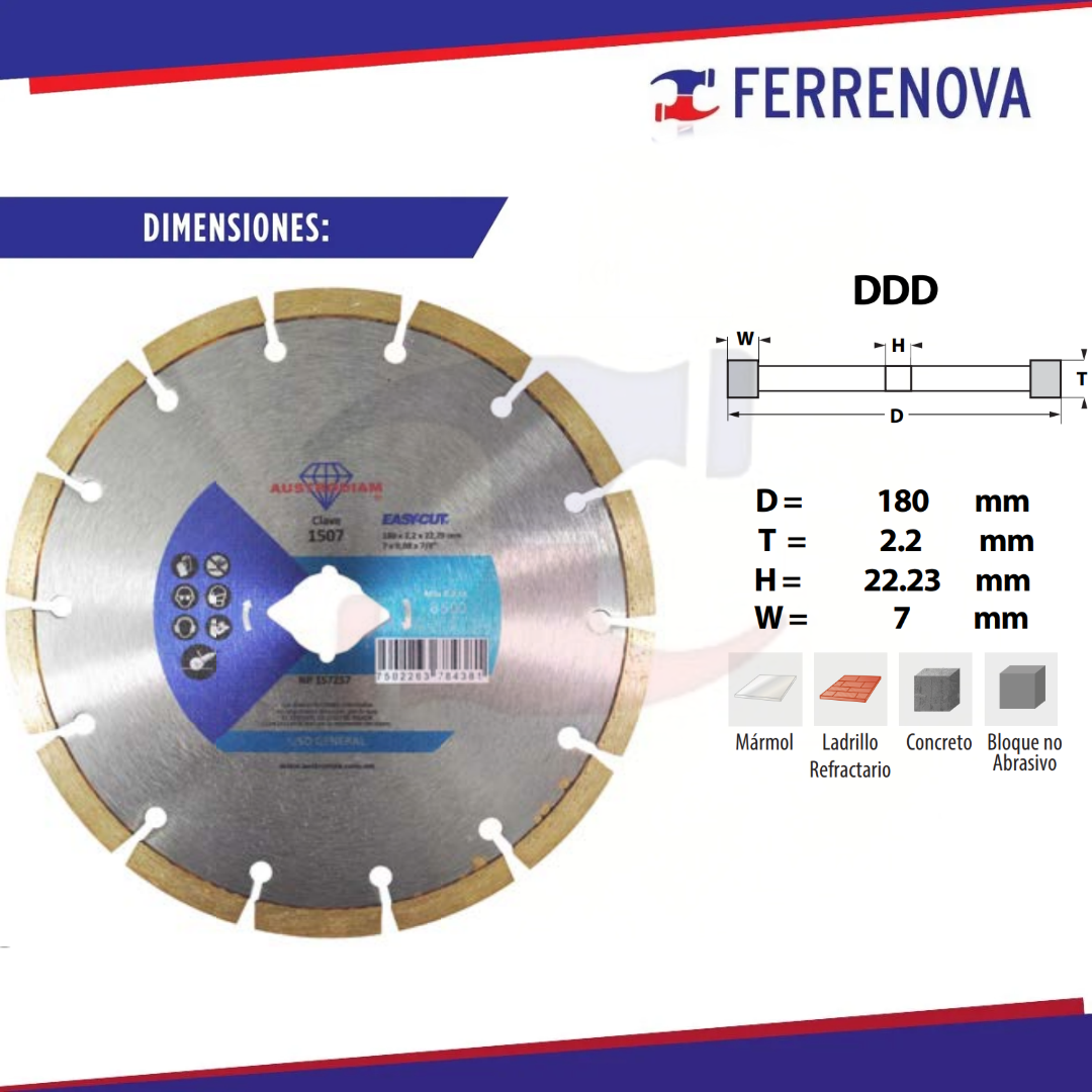 Disco Diamante 1507 175X2X22.2 Austromex