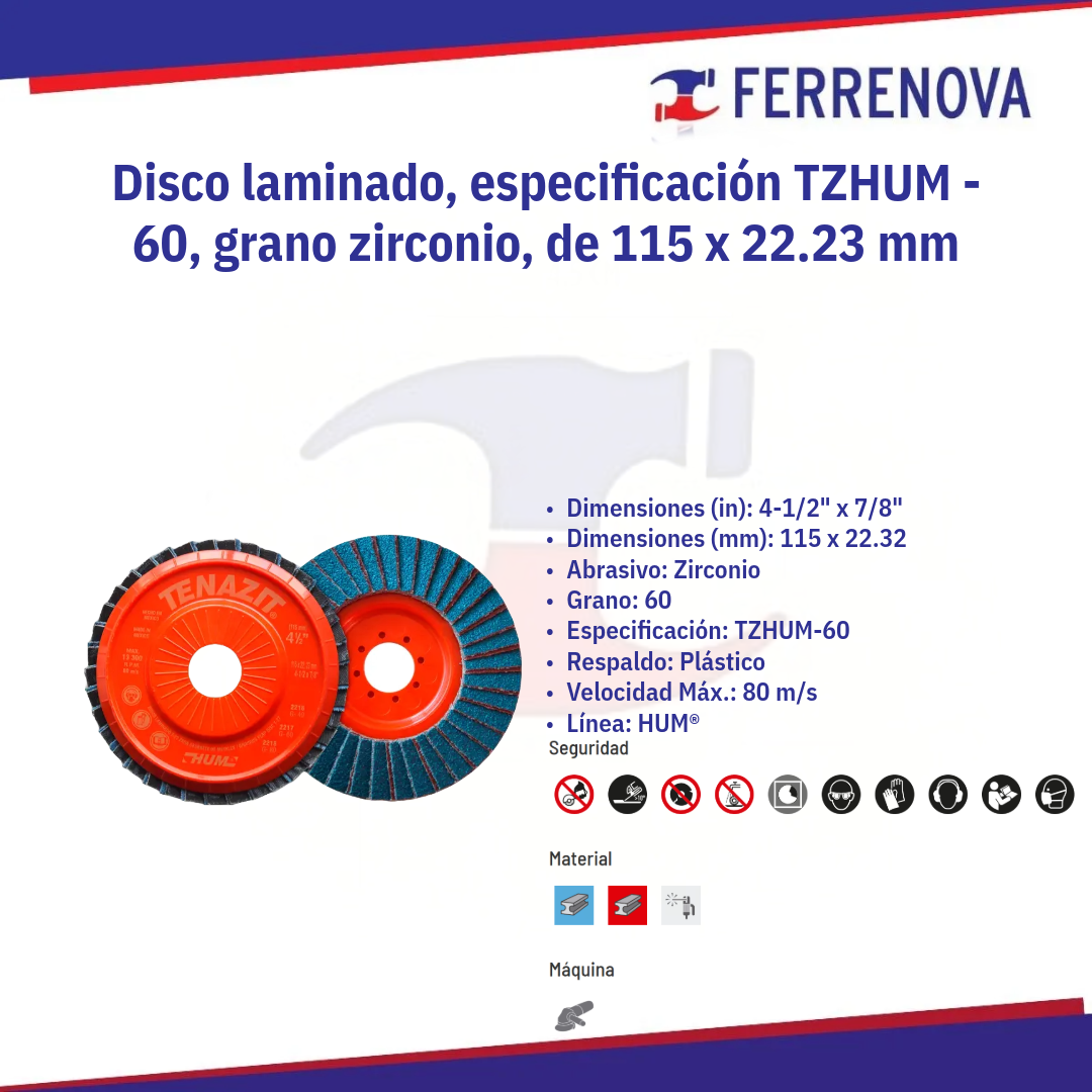 Disco Laminado G-60 41/2"X7/8 2217 Hum Austromex