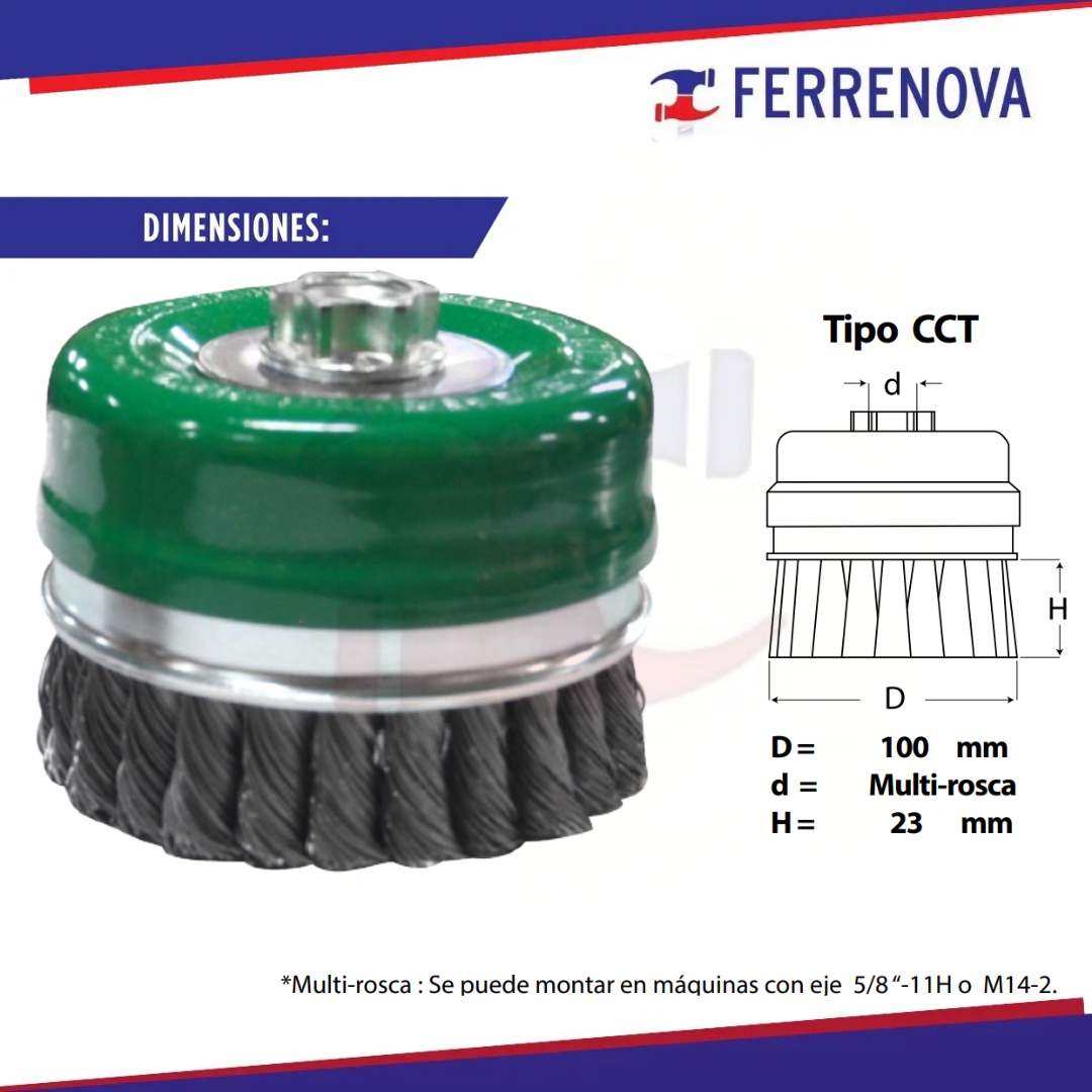 Cepillo De Alambre Tipo Copa 968 100X0.508Xmr Austromex