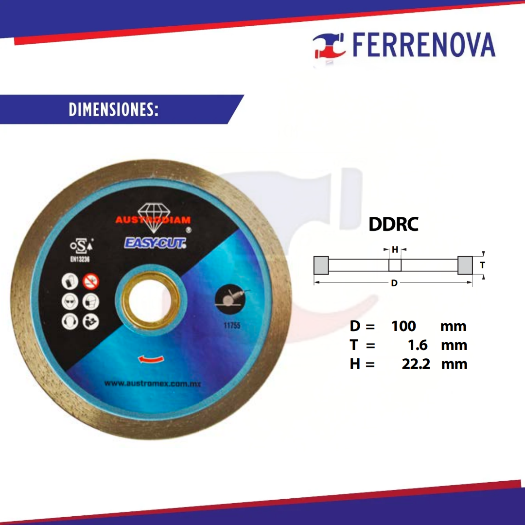 Disco De Diamante 1501 100X1.3X22.2 Austromex