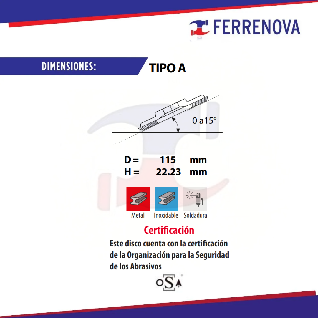 Disco Laminado G-60 41/2"X7/8 2217 Hum Austromex