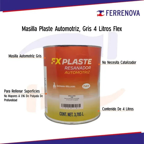 Plaste Gris Claro De 4 Litros Flex Sherwin Williams