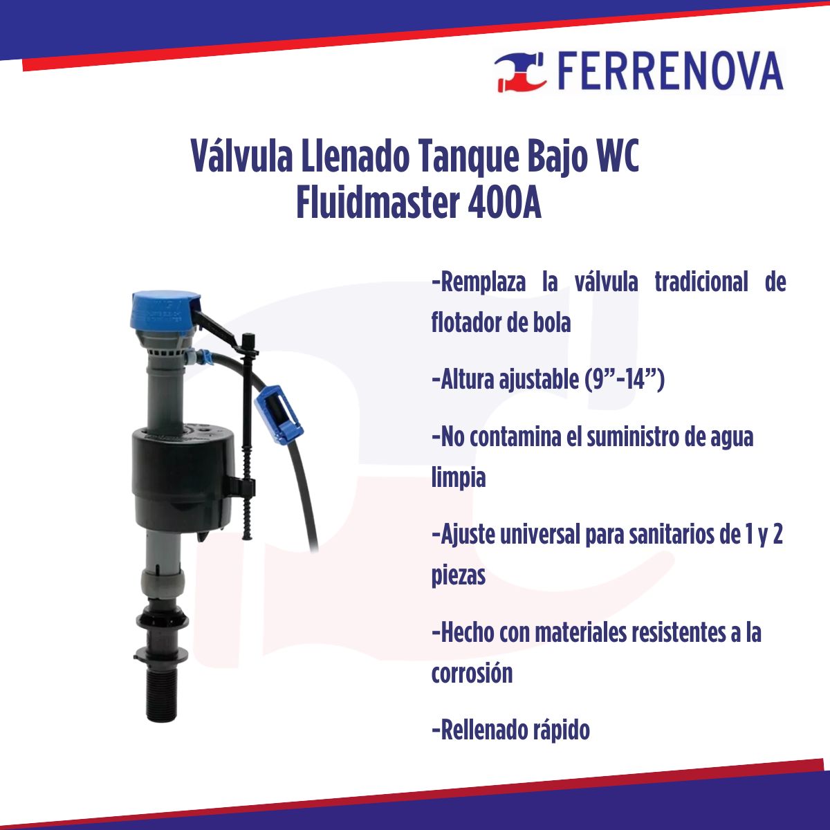 Válvula de Llenado  Premium WC Ajustable Fluidmaster 400A133