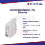 Interruptor Termomagnético 1 Polo Iusa