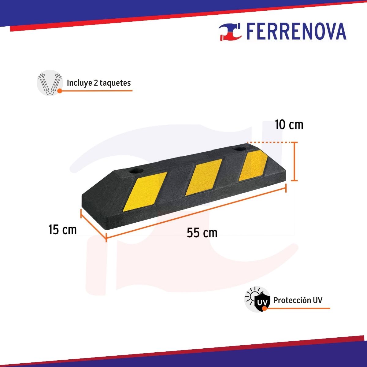 Tope De Estacionamiento 55 cm Truper 101592