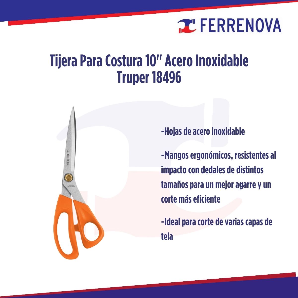 Tijera Para Costura 10" Acero Inoxidable Truper 18496