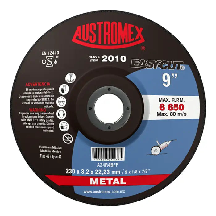 Disco Tipo 27 2010 C/Metal 9"X1/8 Austromex