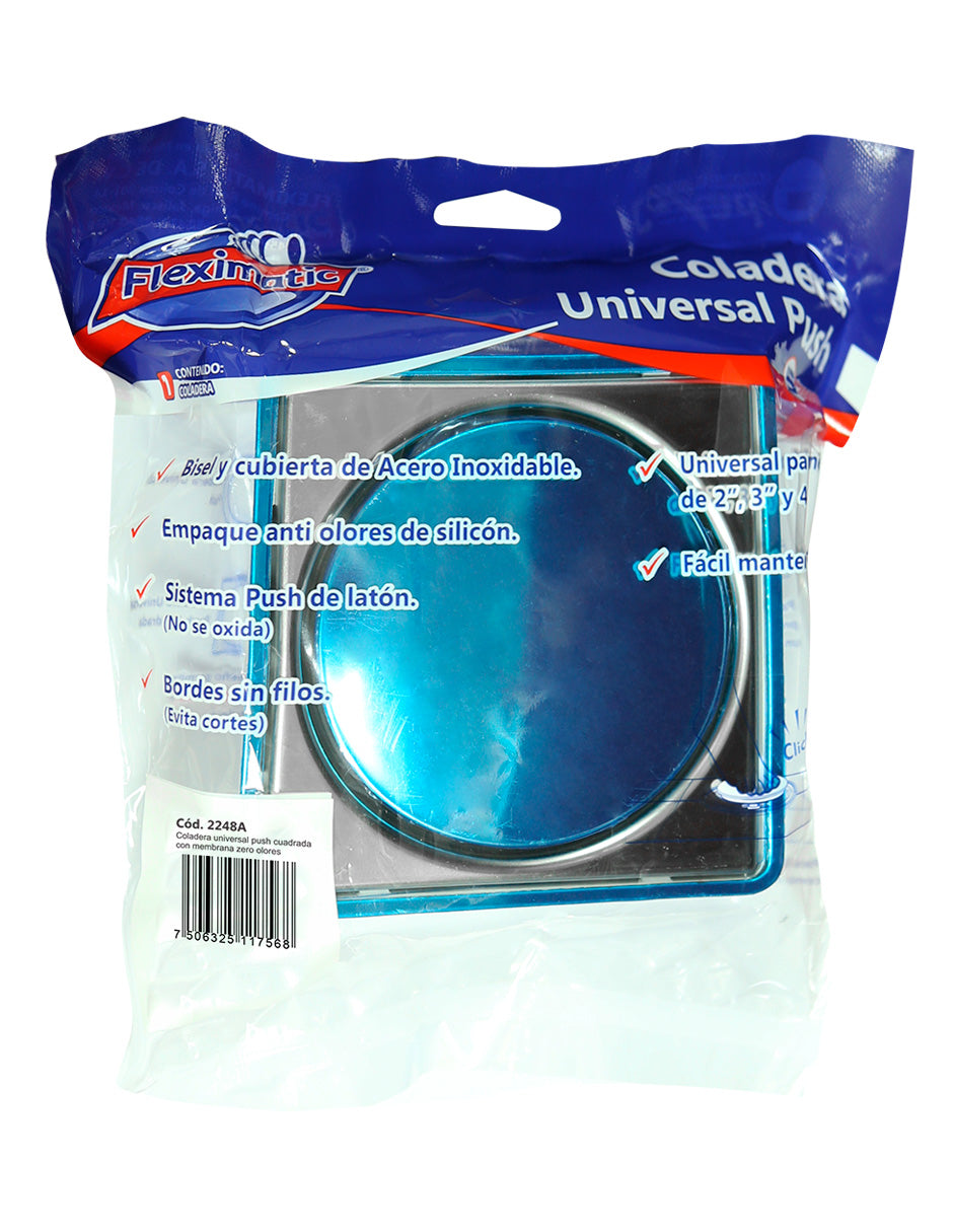 Coladera Universal Push Cuadrada Fleximatic 2248A