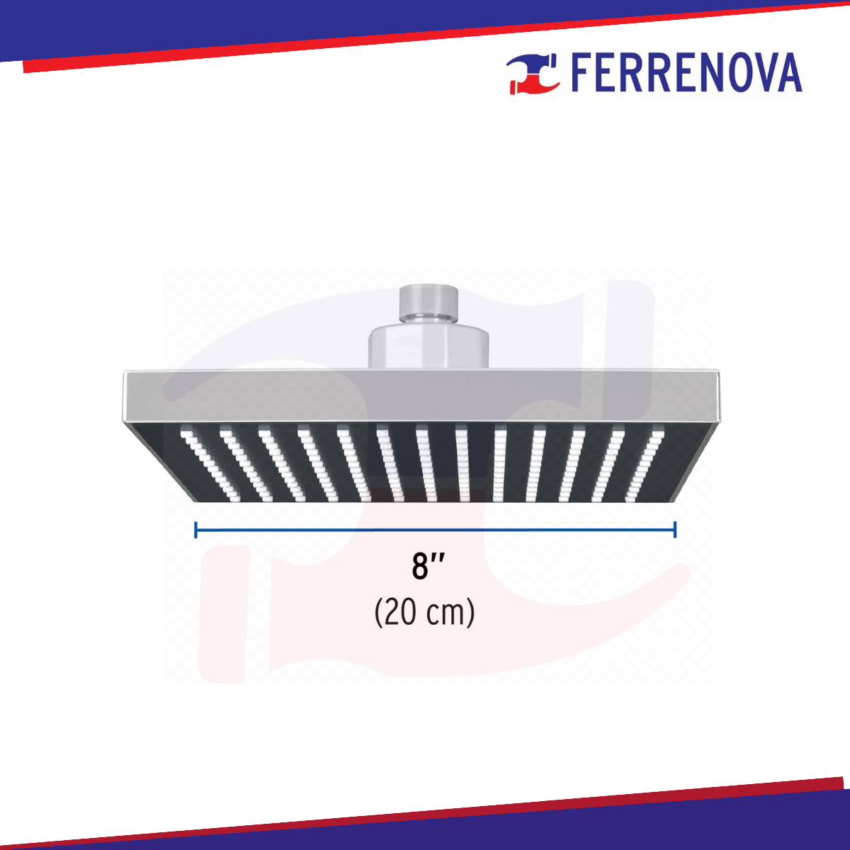 Regadera Cuadrada 8" ABS Cromo Sin Brazo Foset 46737