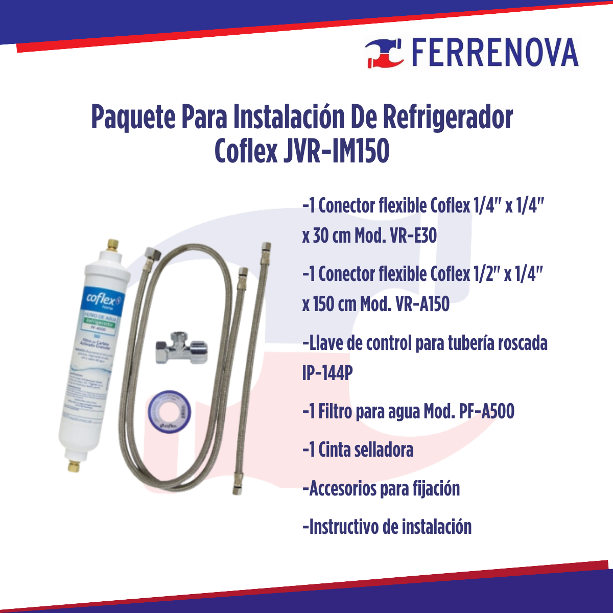 Paquete Para Instalación De Refrigerador Coflex JVR-IM150