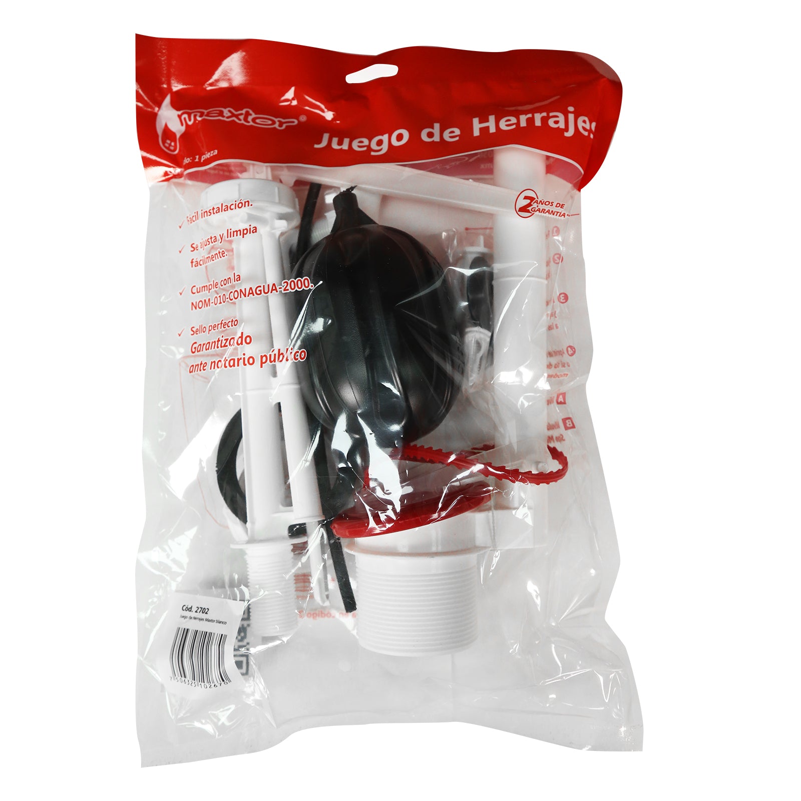 Juego De Herraje Para Sanitario Descarga 2  Fleximatic Maxtor 2702
