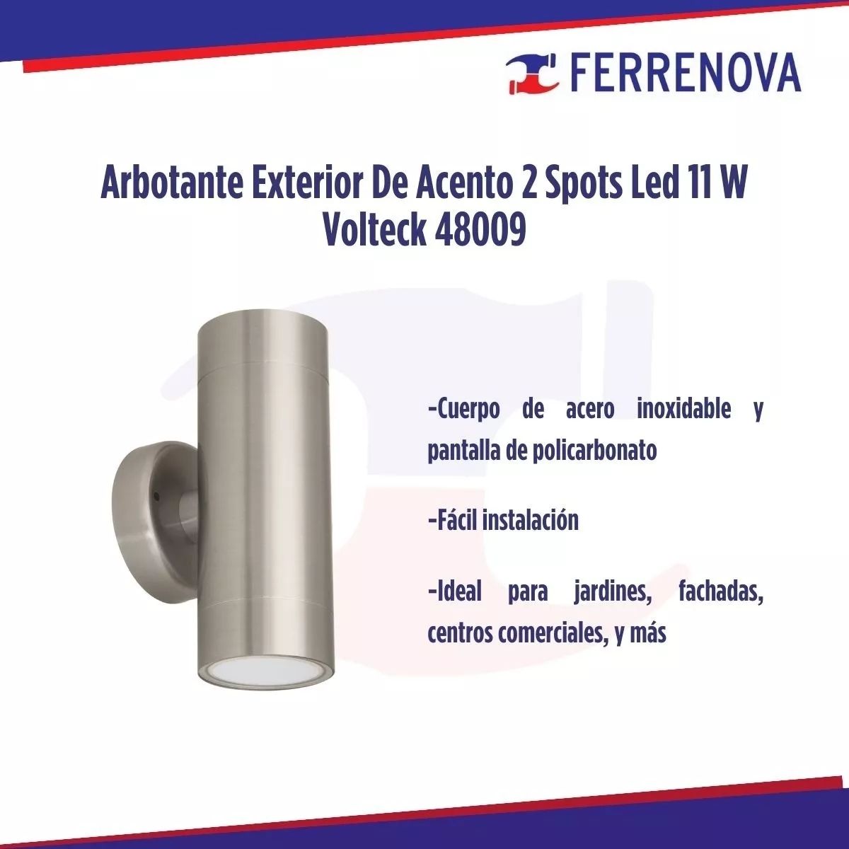 Arbotante Satín De LED 10 W De Acento 2 Spots Luz Cálida Volteck 48009