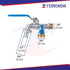 Llave Esfera Doble Salida 1/2" De Latón Foset 48060