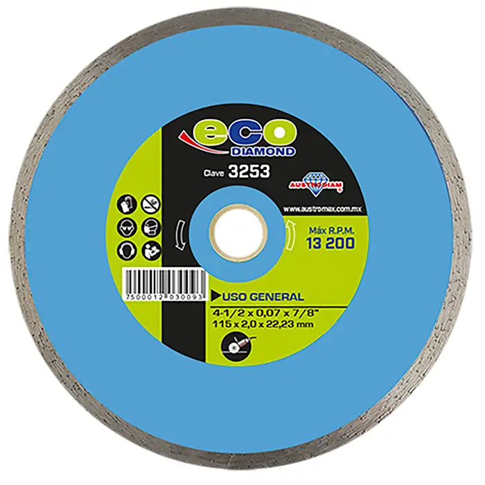 Disco De Diamente Rin Continuo Uso General 41/2 3253 Austromex