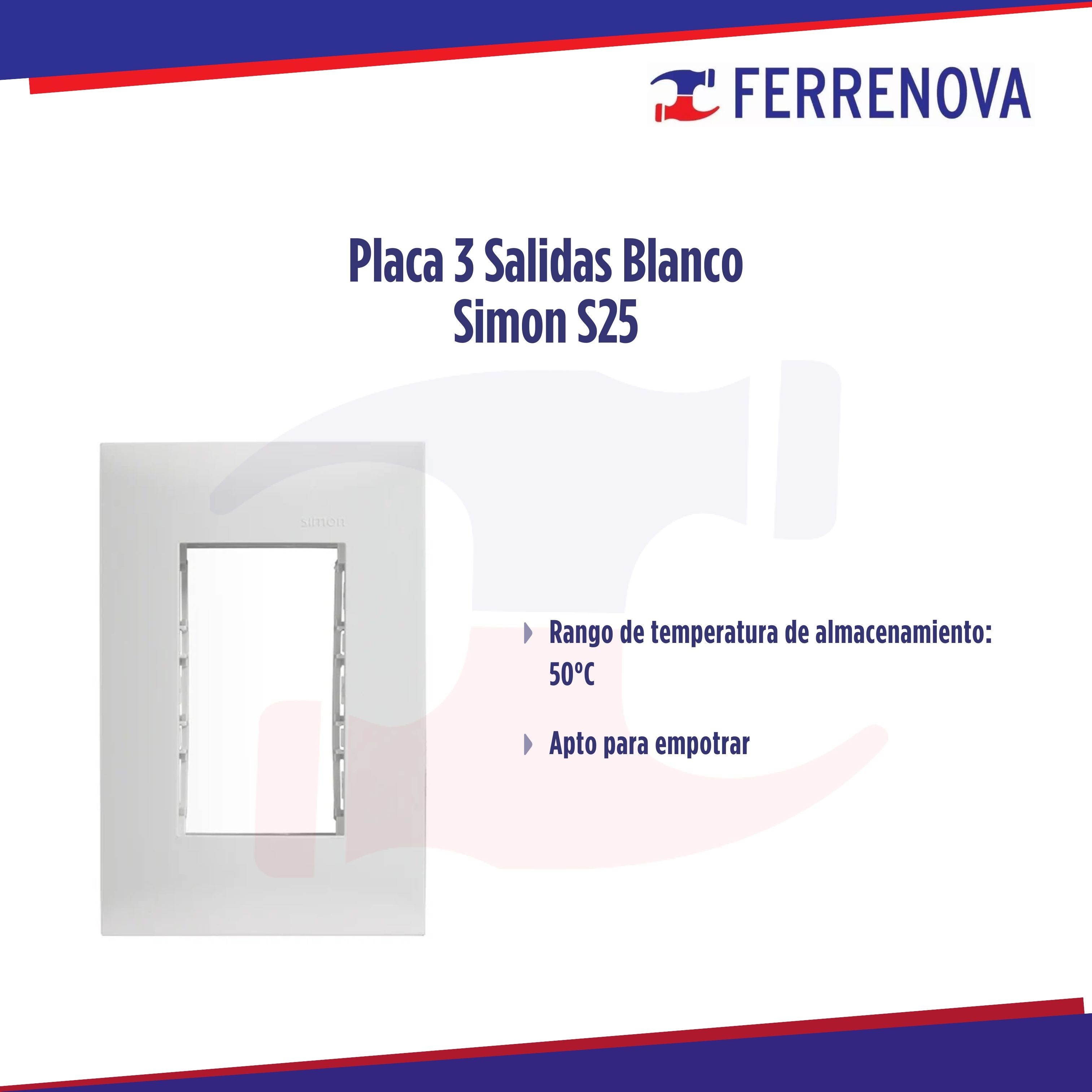 Placa 3 Salidas Blanco Simon S25