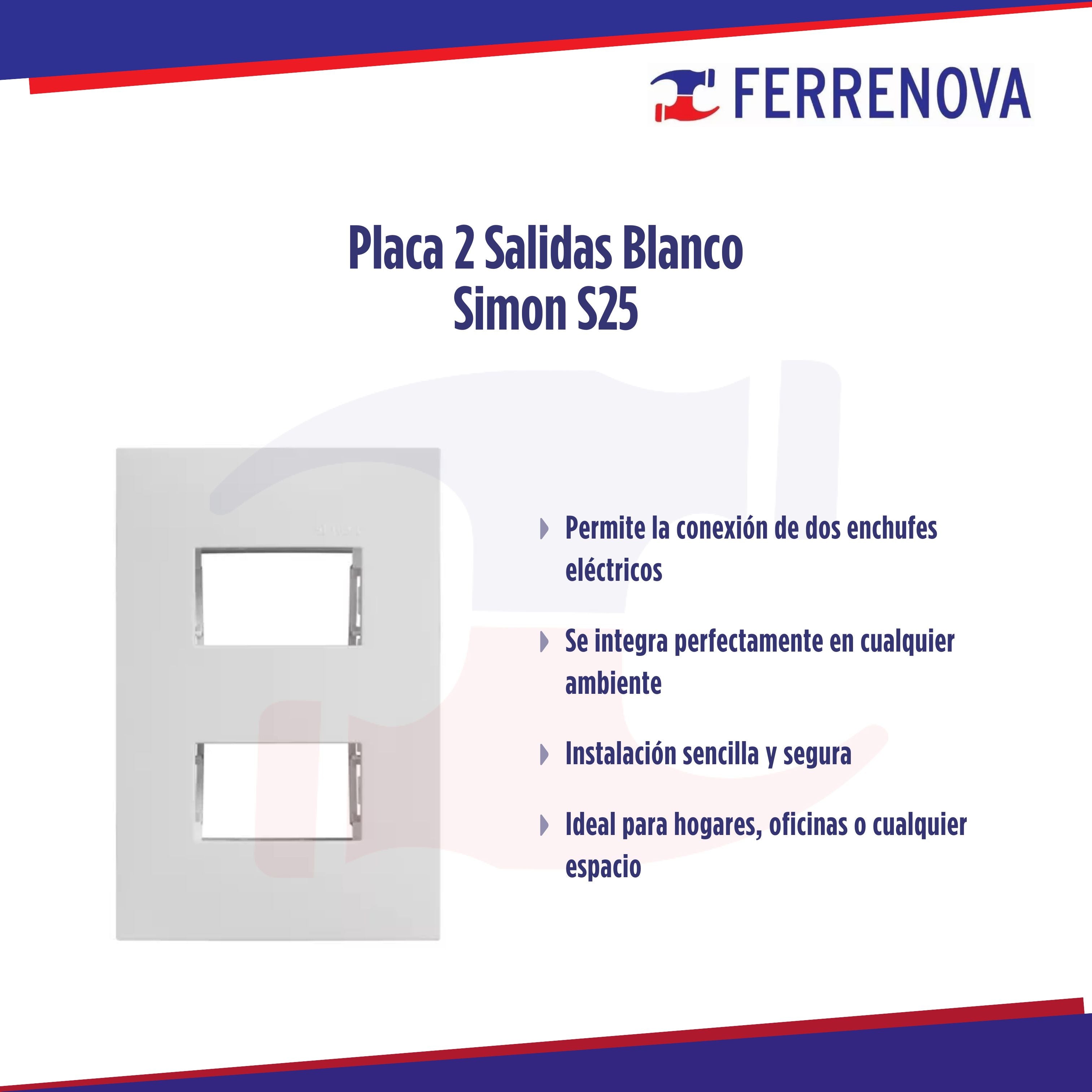 Placa 2 Salidas Blanco Simon S25