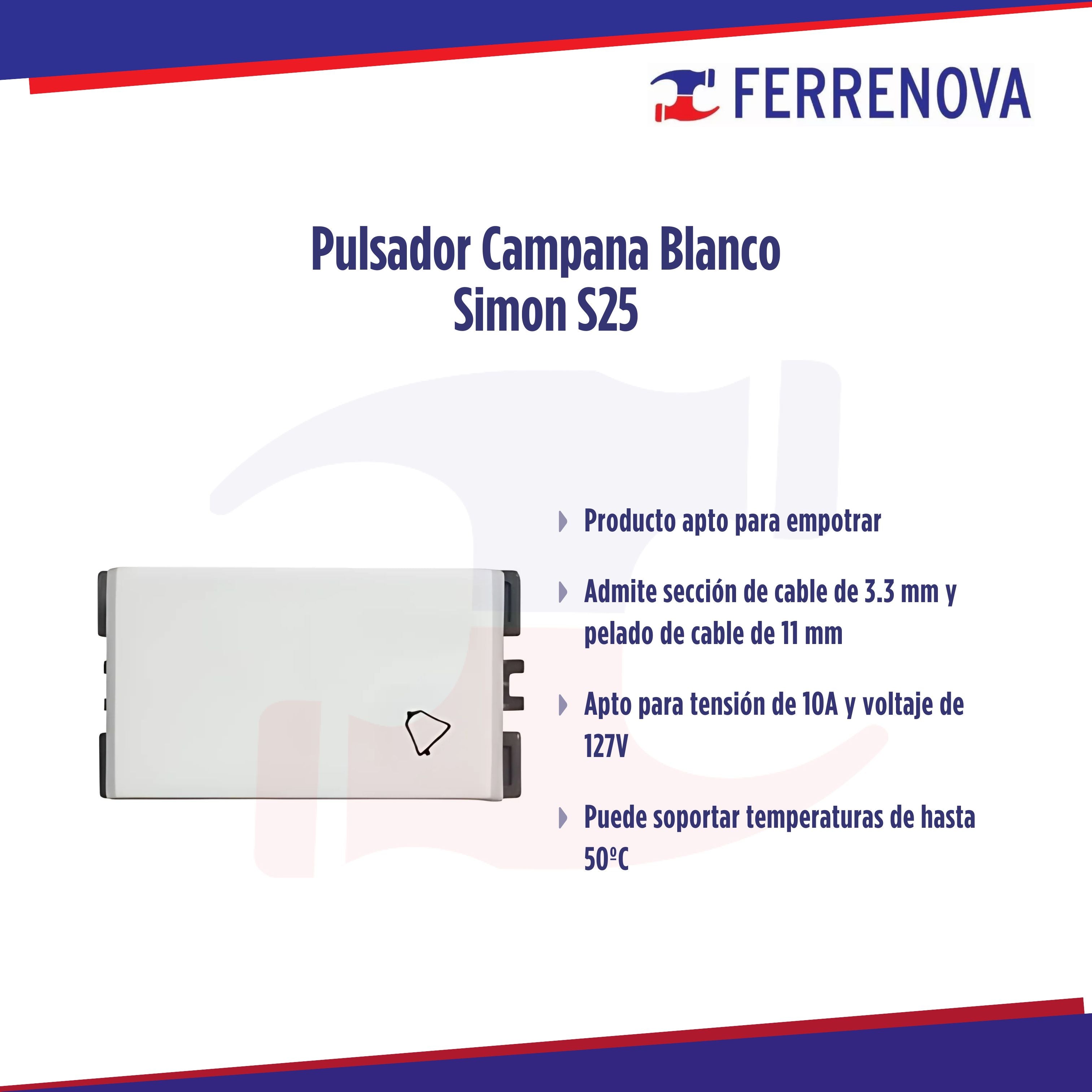 Pulsador Campana Blanco Simon S25