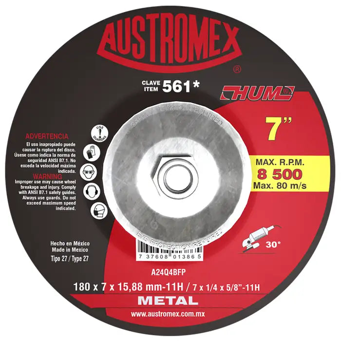 Disco Desb/Metal 7"X1/4" -561 Hum Austromex