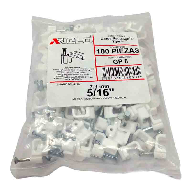 Grapa Rectangular Tipo P 8Mm Gp8 Anclo