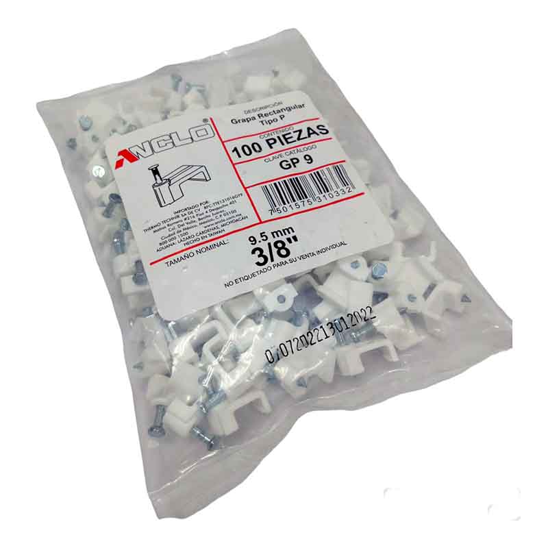 Grapa Rectangular Tipo P 9Mm Gp9 Anclo