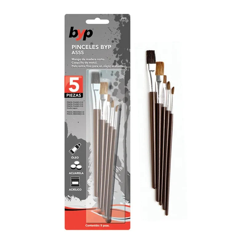 Pinceles A55 Pp5 Con 5 Piezas Byp