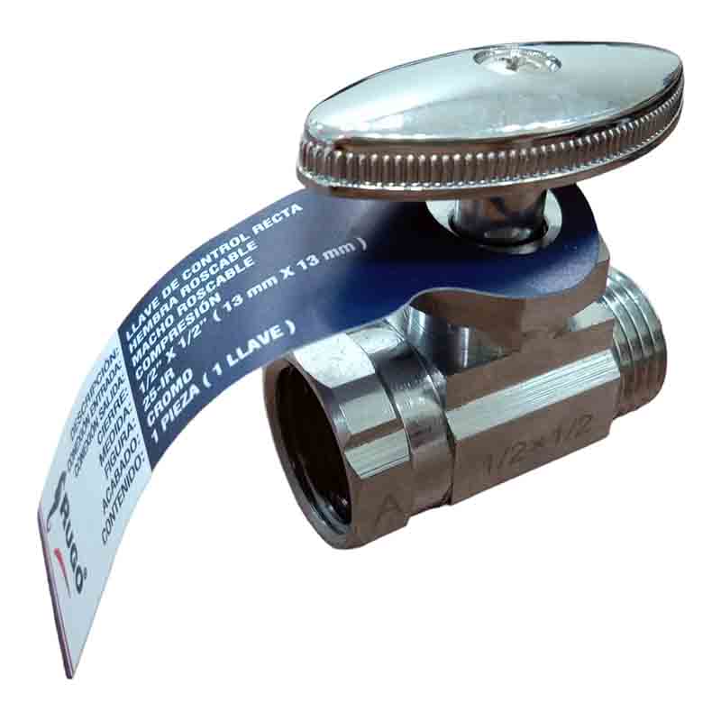Llave Control Recta 1/2X1/2 Rugo 25-IR