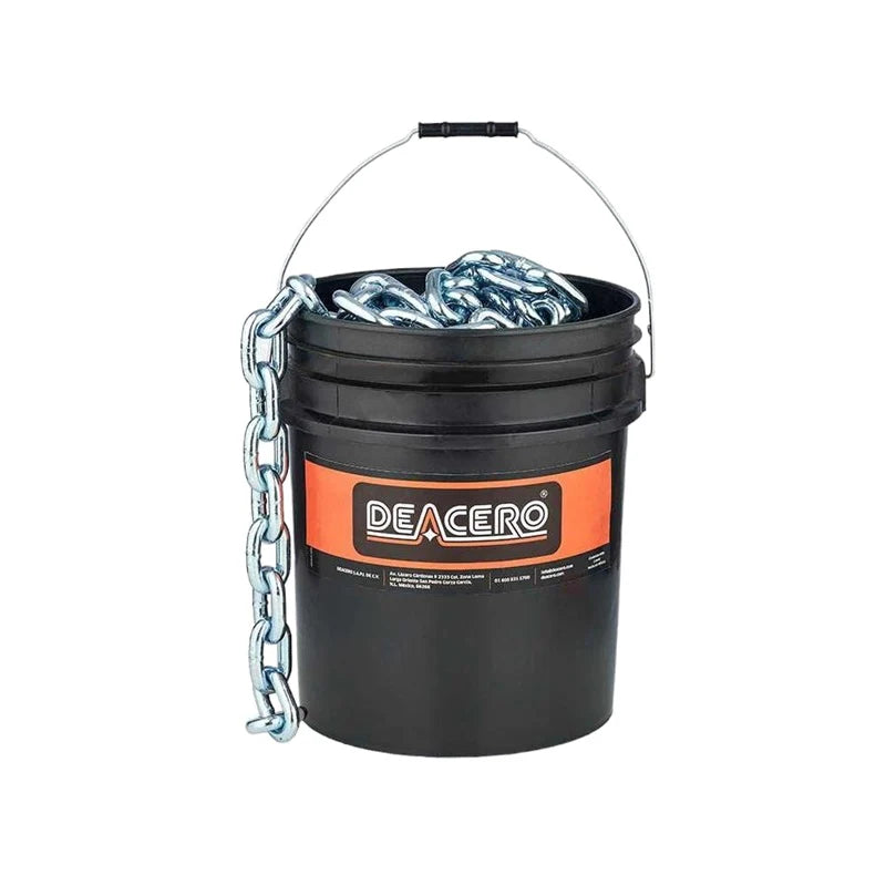 Cadena Galvanizada 1/4" Cubeta Con 25Kg Deacero