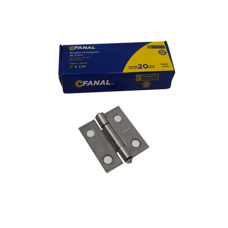 Bisagra Bimex Perno Remachado 1" Caja de 20 Piezas Fanal B10A100