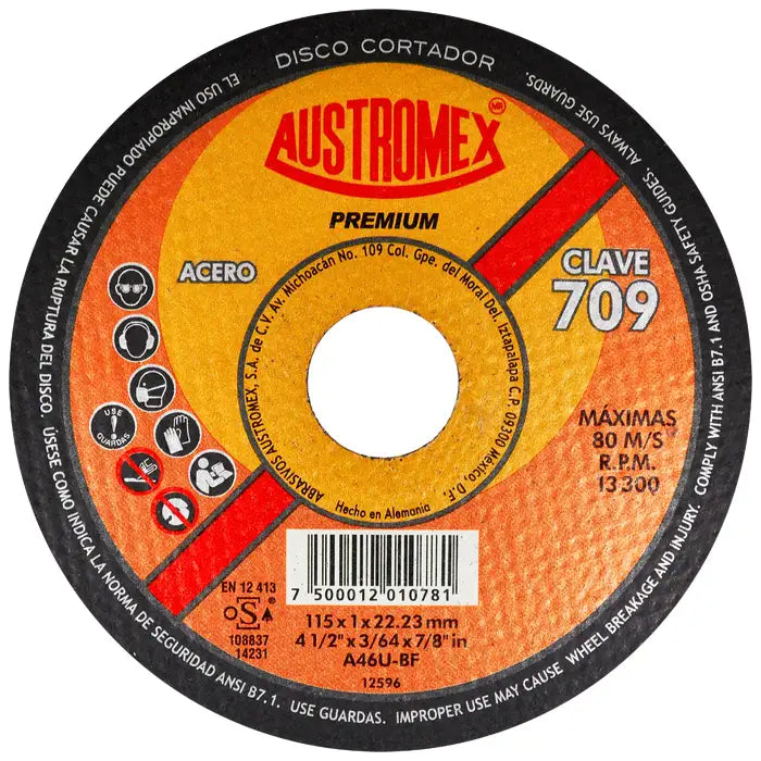 Disco para Corte de Metal 41/2X1.00Mm 709 Premium Austromex