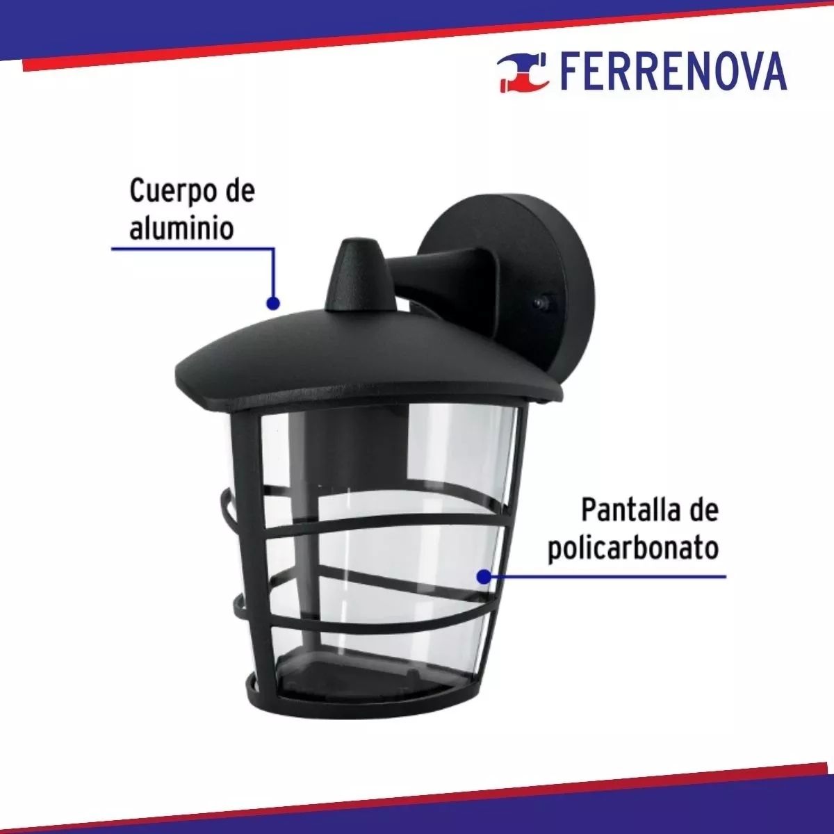 Arbotante Tipo Farol Moderno Suspendido Para Exteriores Negro Volteck 45093