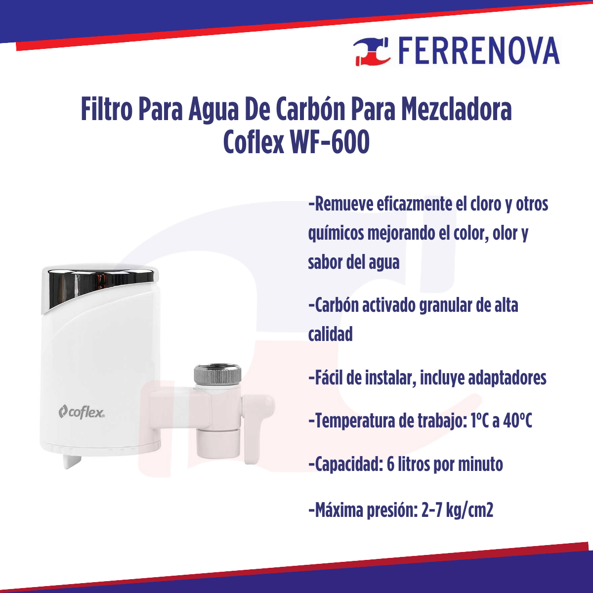 Filtro Para Agua De Carbón Para Mezcladora Coflex WF-600