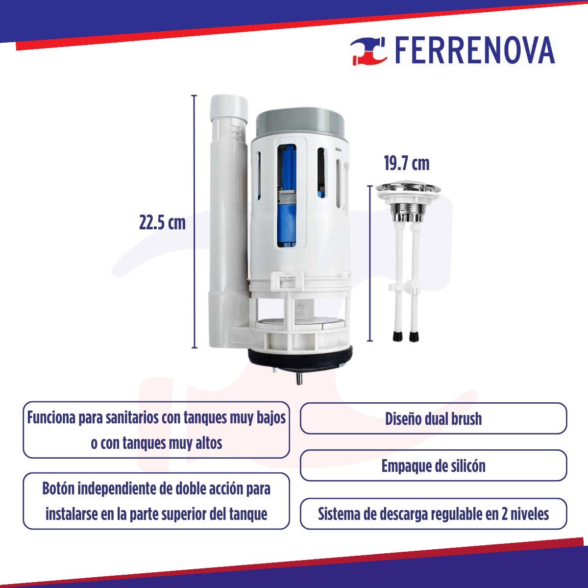 Válvula Dual Para Sanitario De 3" Coflex P-B6042