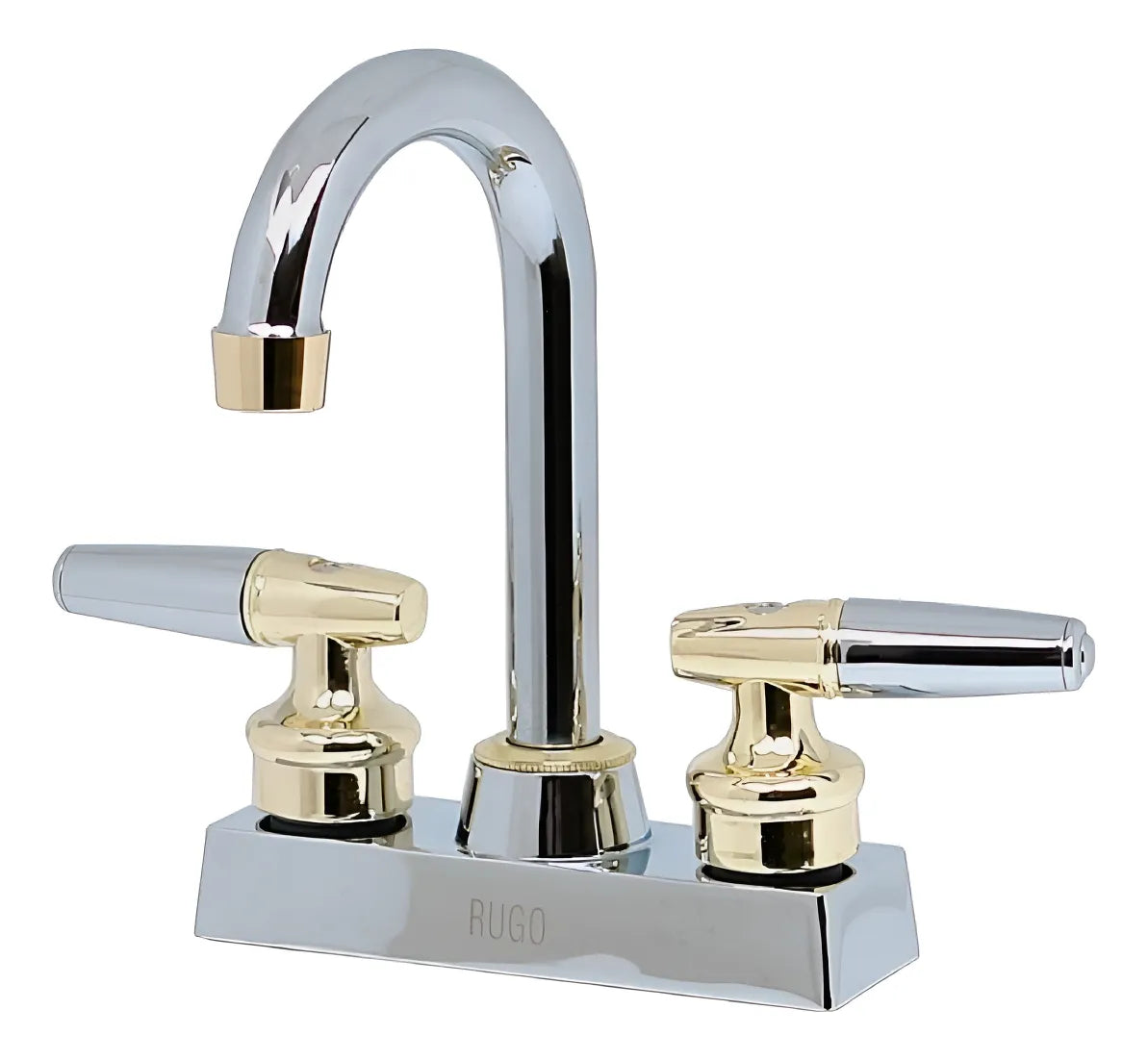 Mezcladora Marsella 4 P/lavabo Rugo Plateado Brillante 24-LC