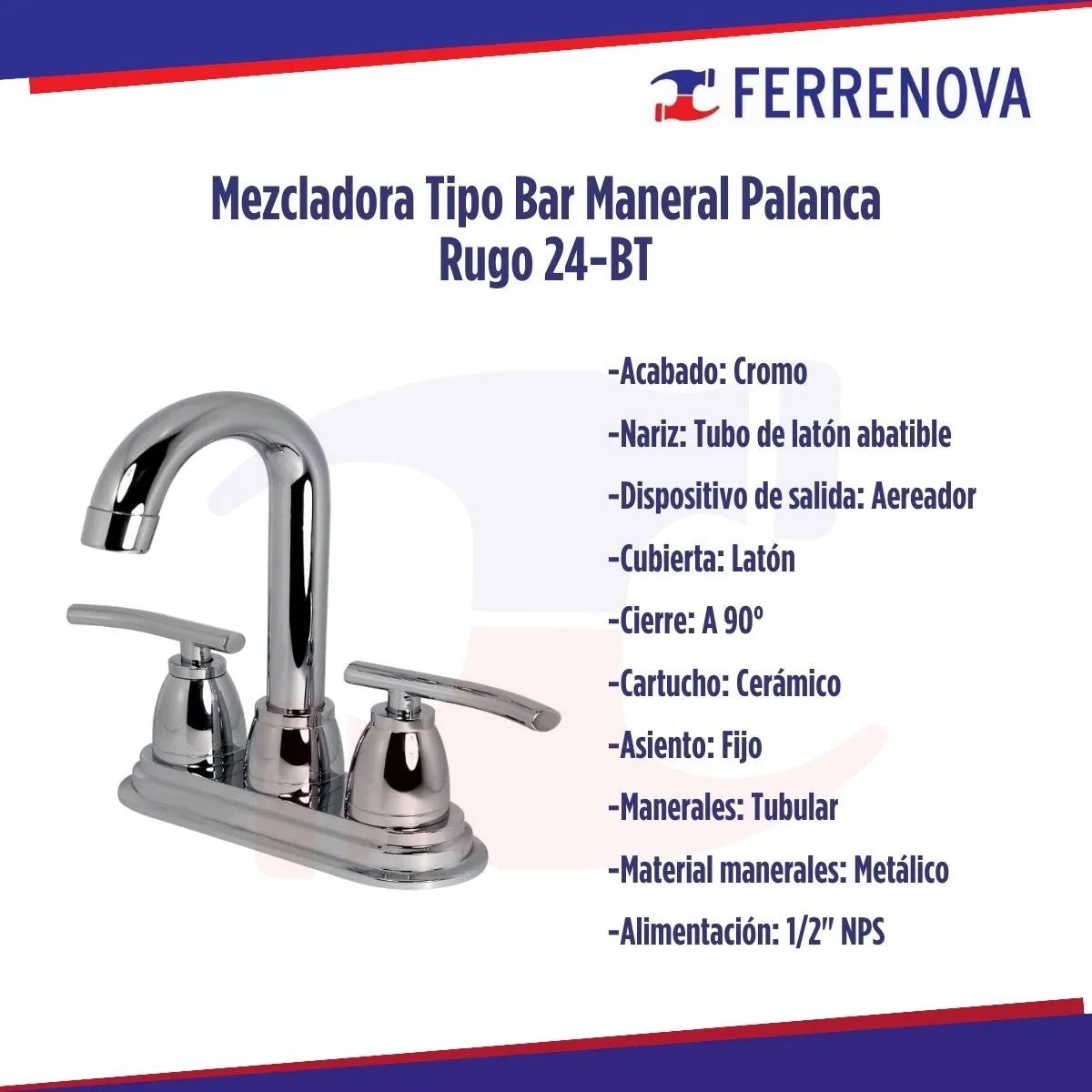 Mezcladora Tipo Bar Maneral Palanca Rugo 24-BT