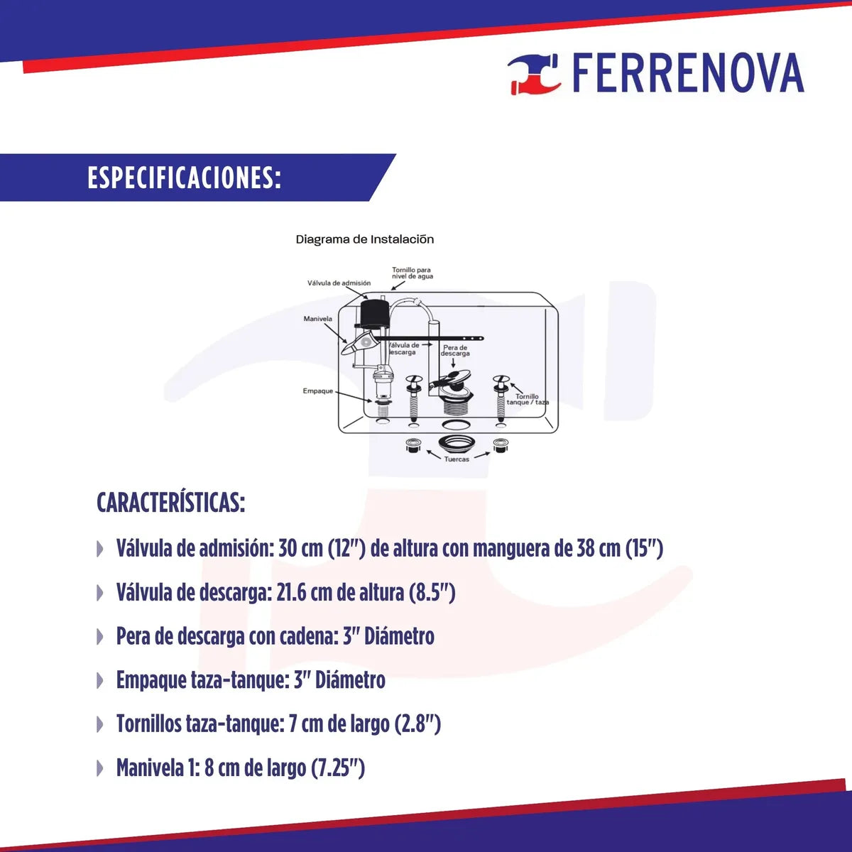 Juego de reparación clásico para Sanitario 3" Coflex Ps-a003