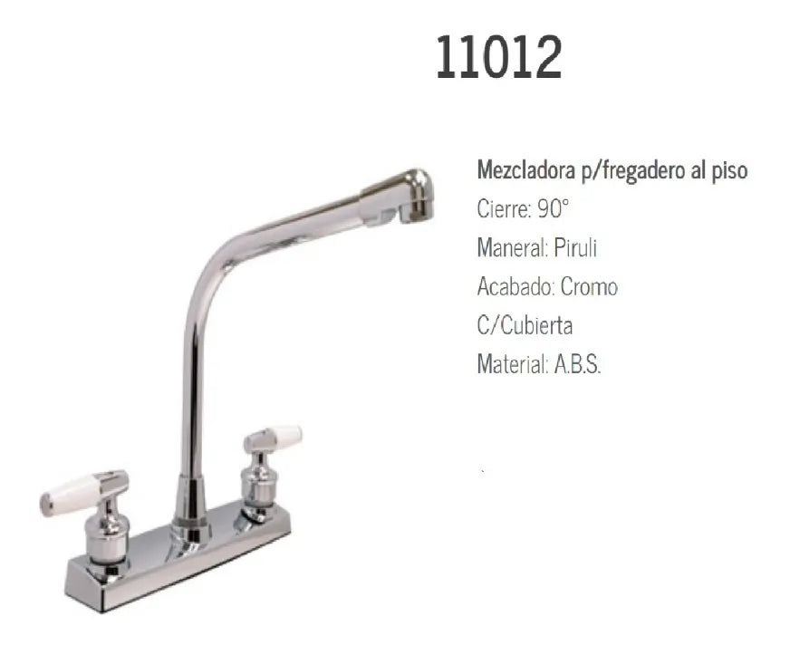 Mezcladora Para Fregadero Abs Cromada 11012 Cierre 90° Fontanery