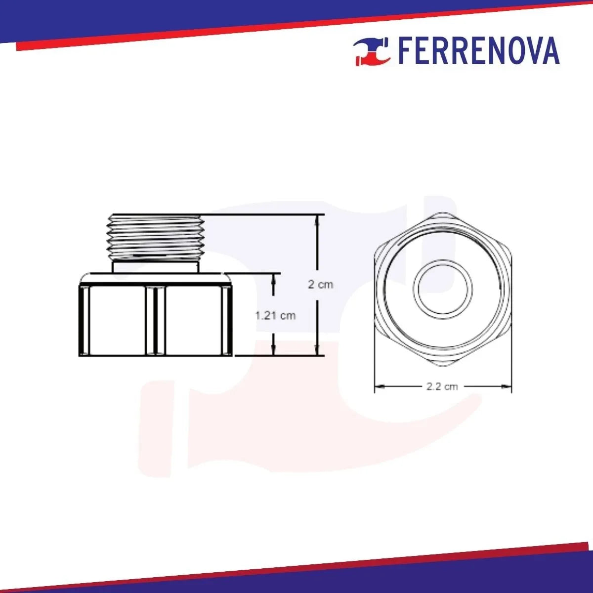 Adaptador Manguera Llave Control 3/8 X 1/2 Coflex Ad-6c8f
