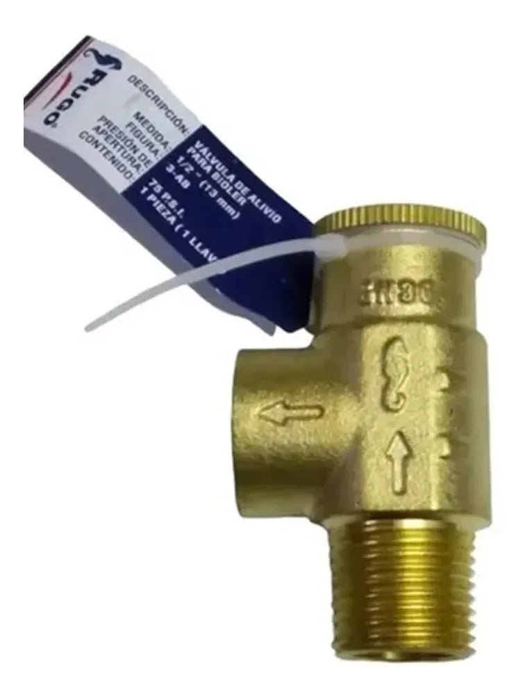 Valvula Alivio Boiler 13mm 1/2 Rugo 3-ab