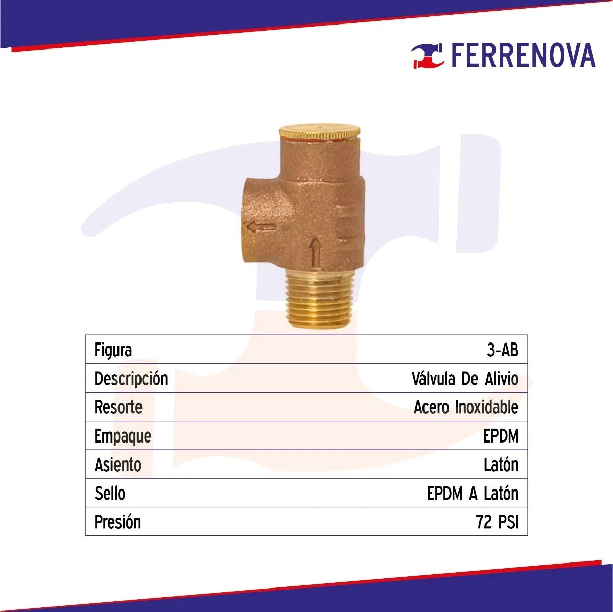 Valvula Alivio Boiler 13mm 1/2 Rugo 3-ab