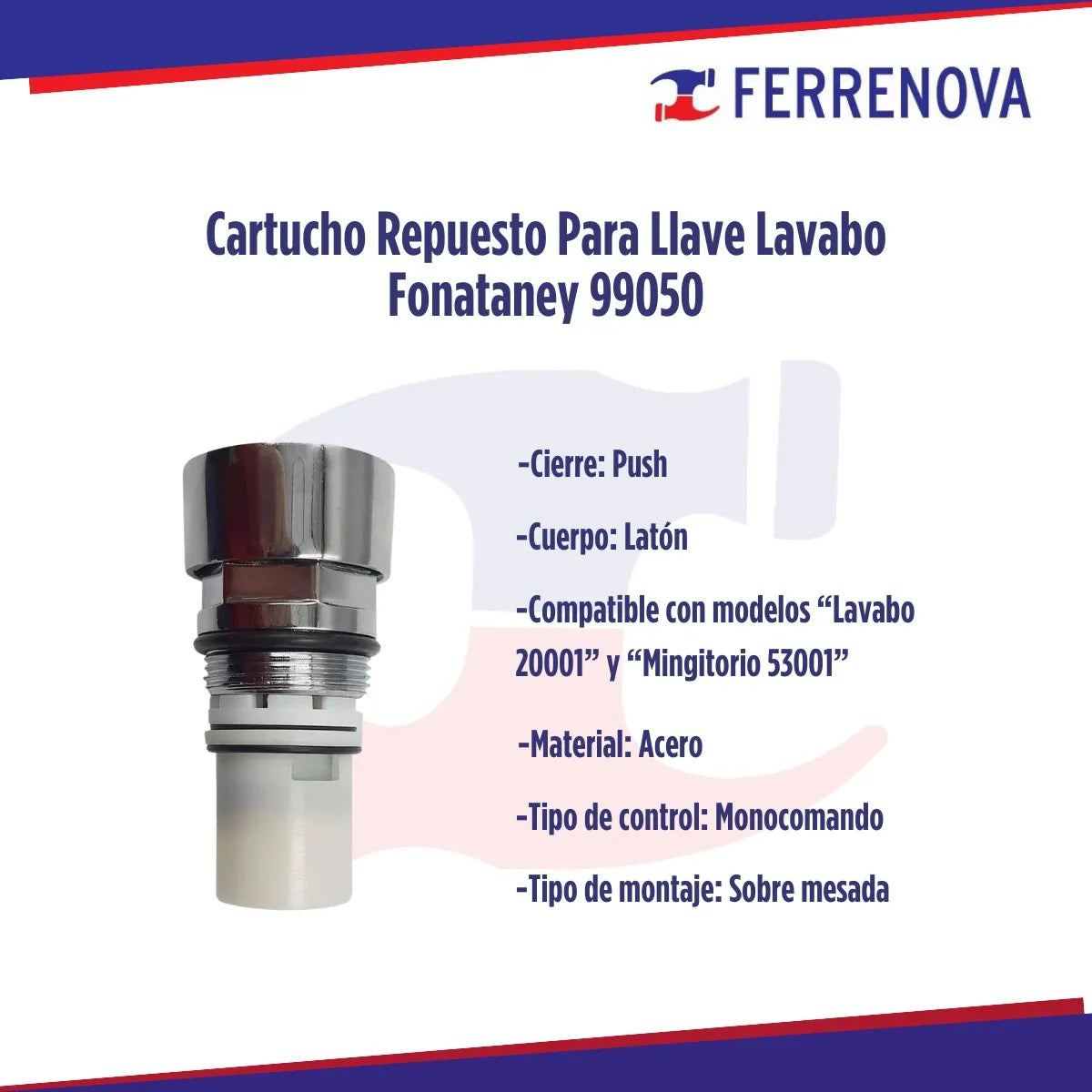 Cartucho Repuesto Para Llave Lavabo Fontanery 99050