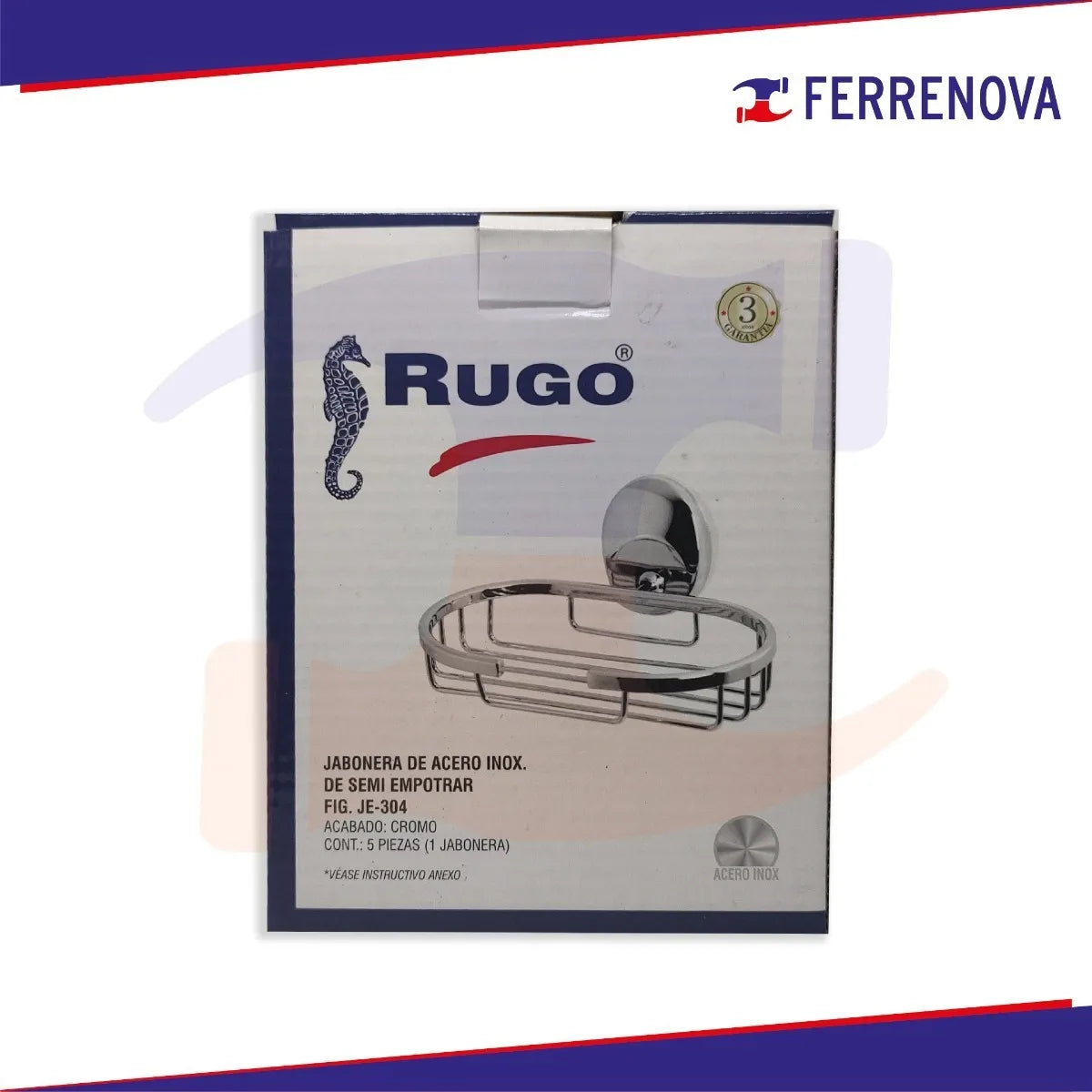 Jabonera De Semiempotrar Aca/Cro Je-304 Rugo