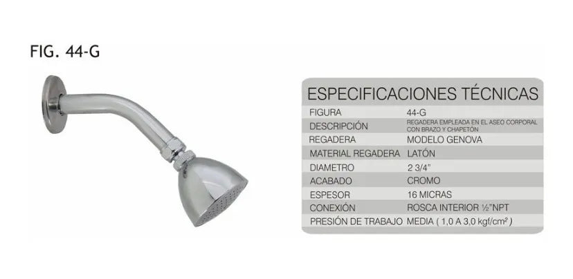 Ducha Regadera Rugo 44-G