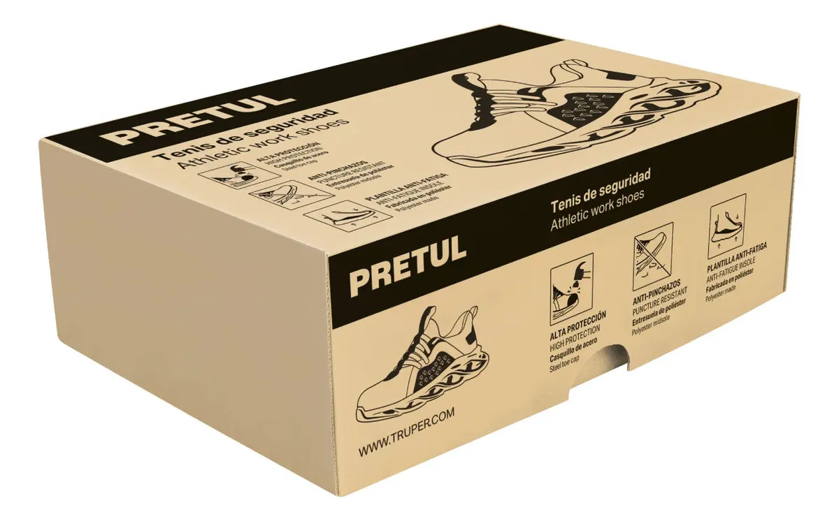 Tenis De Seguridad #23 Casquillo Metálico, Pretul 29904