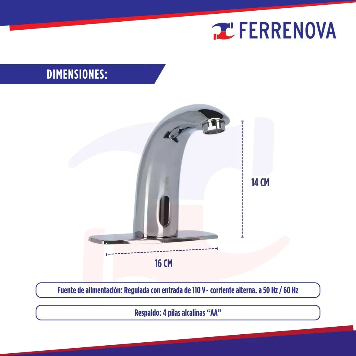 Llave Electronica C/sensor De Apertura P/ Lavabo Rugo 16-SE