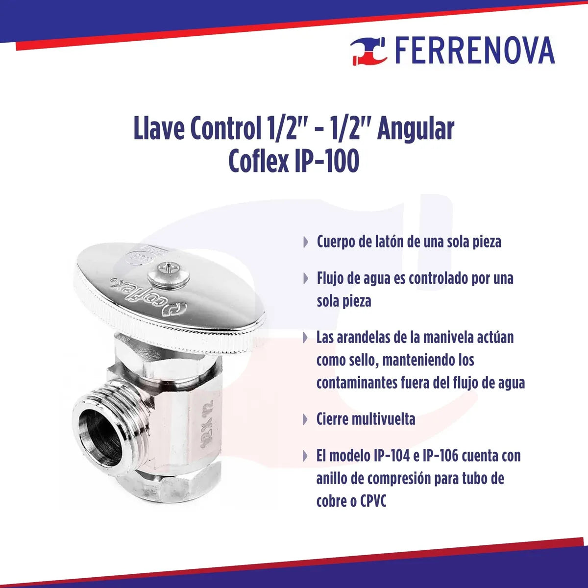Llave Control ''1/2-1/2'' Angular Ip-100 Coflex