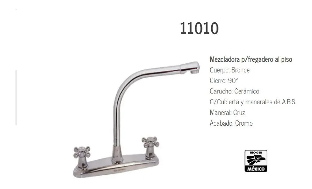 Llave Mezcladora Fregadero Al Piso Cromo Plateado Cromado Fontanery 11010