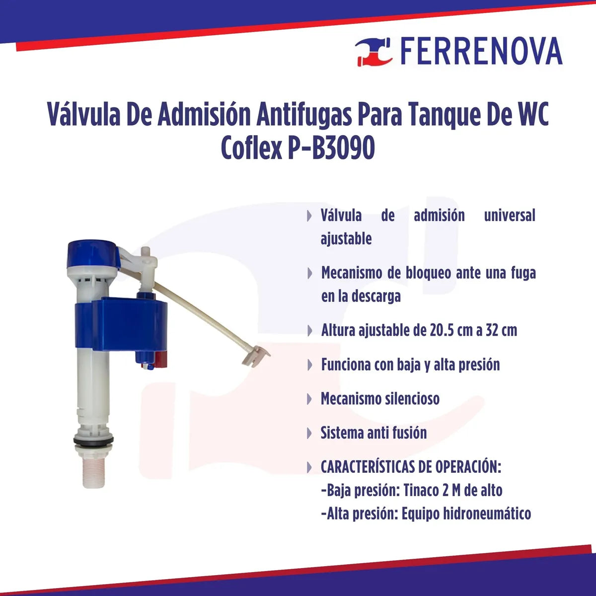 Válvula de admisión antifugas para tanque de sanitario Coflex P-b3090