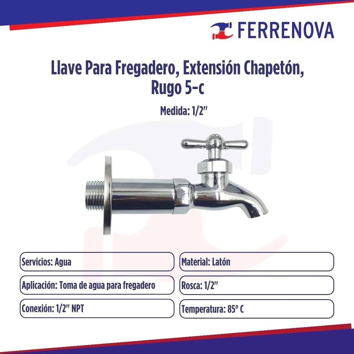 Llave Para Fregadero, Extensión Chapetón, Rugo 5-C