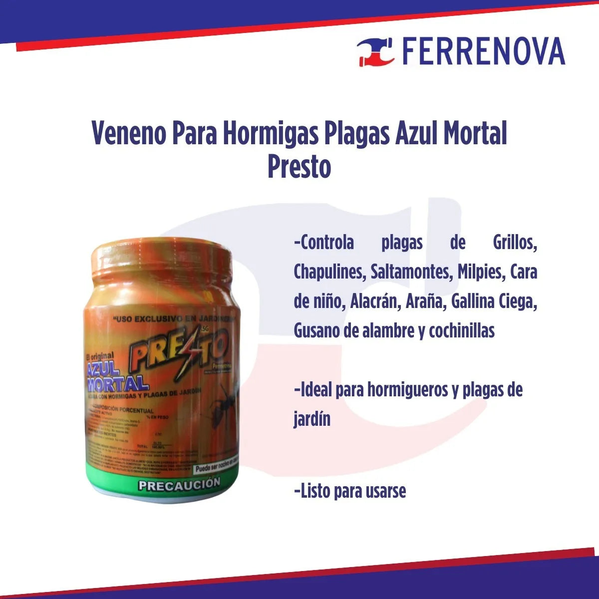 Veneno Para Hormigas/plagas Azul Mortal - Presto